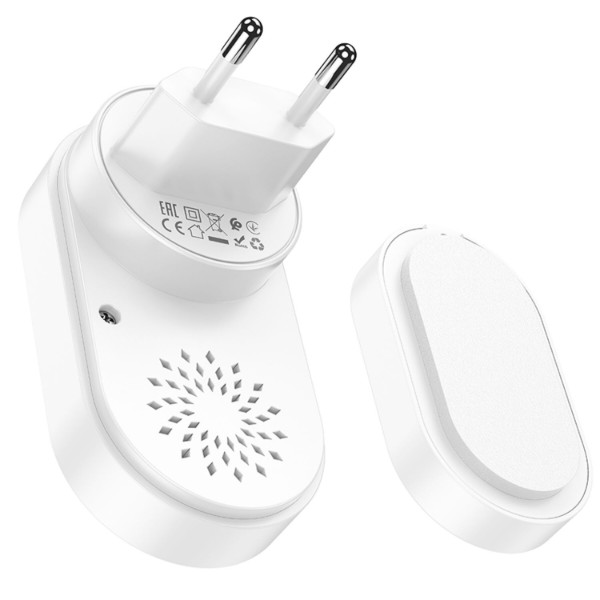 Фото - Бездротовий дверний дзвінок HOCO HI25 210 mAh (EU) White (6942007662307)