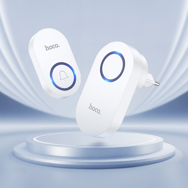 Фото - Бездротовий дверний дзвінок HOCO HI25 210 mAh (EU) White (6942007662307)