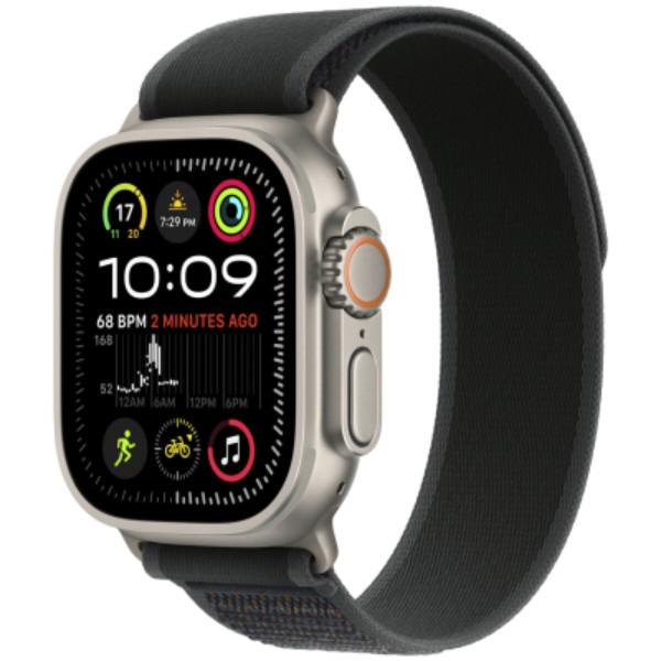 Фото - Ремешок для смарт-часов Apple 49mm Black Trail Loop - M/L - Natural Titanium Finish (MXTR3ZM/A)