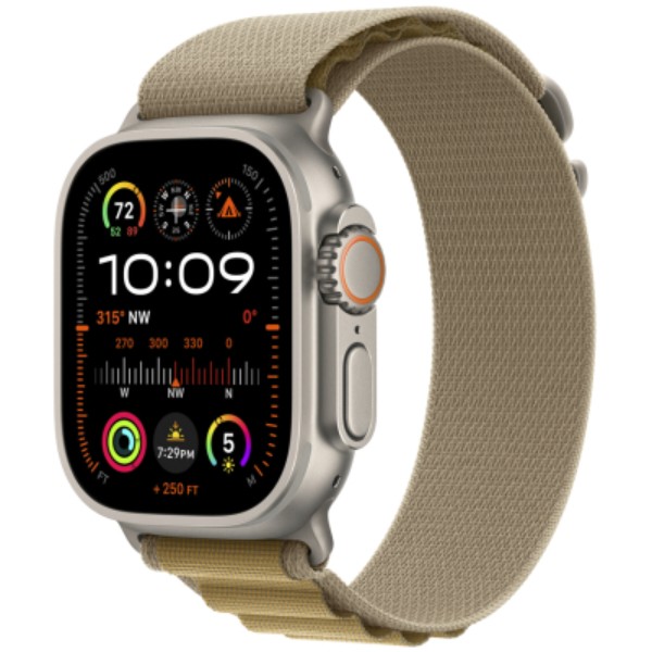Фото - Ремешок для смарт-часов Apple 49mm Tan Alpine Loop - Medium - Natural Titanium Finish (MXN23ZM/A)