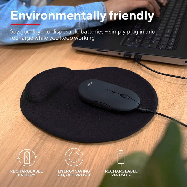 Фото - Миша бездротова Trust Puck Rechargeable Ultra-Thin BT WL Silent Black (24059)
