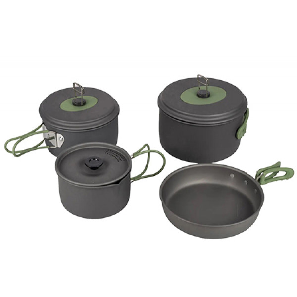 Фото - Набір посуду туристичний Bo-camp Explorer 4 Pieces 19 Hard Anodized Grey/Green (2200241)