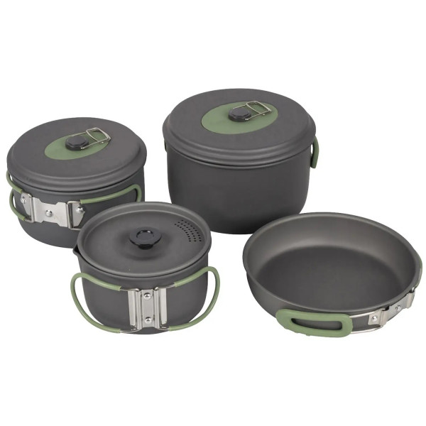 Фото - Набір посуду туристичний Bo-camp Explorer 4 Pieces 19 Hard Anodized Grey/Green (2200241)