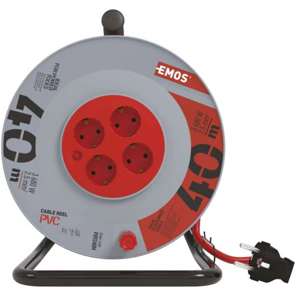 Фото - Подовжувач 220В EMOS на котушці P09240M 4 розетки, 40 м, ПВХ