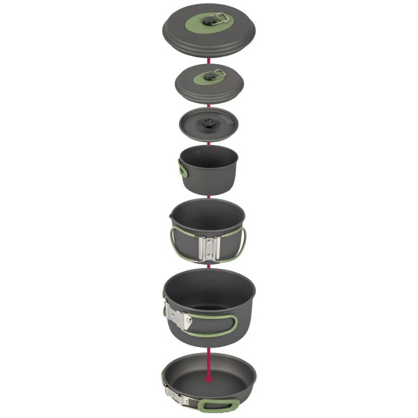 Фото - Набір посуду туристичний Bo-camp Explorer 4 Pieces 19 Hard Anodized Grey/Green (2200241)