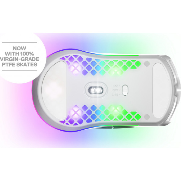 Фото - Миша бездротова ігрова SteelSeries Aerox 3 Snow (62608)