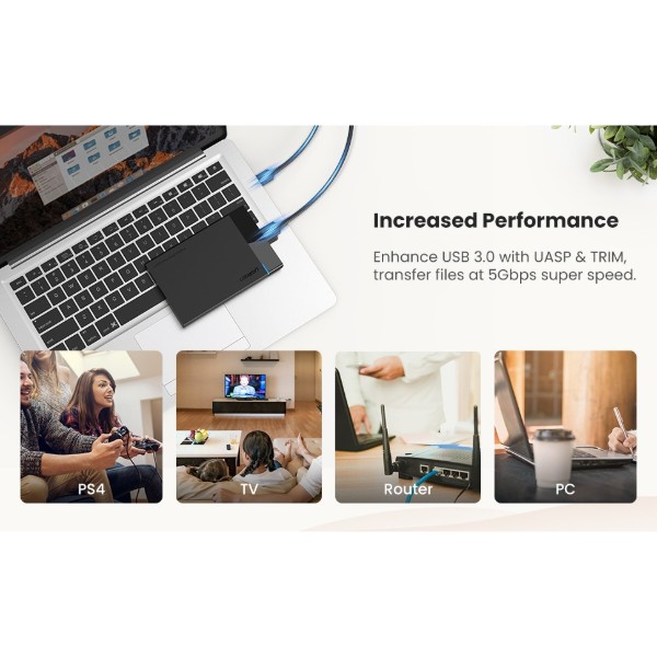 Фото - Зовнішня кишеня UGREEN M.2 для SATA HDD, SDD UGREEN 3.0 US221 Black (30848)