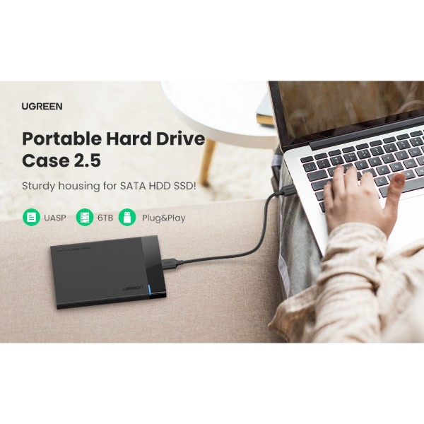Фото - Зовнішня кишеня UGREEN M.2 для SATA HDD, SDD UGREEN 3.0 US221 Black (30848)