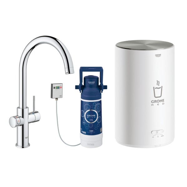 Фото - Смеситель кухонный Grohe + Бойлер RED DUO M-SIZE Хром 30083001