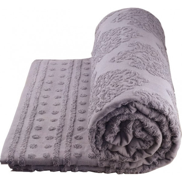 Фото - Покрывало двуспальное GM Textile махровое жаккардовое пепельное 200х220