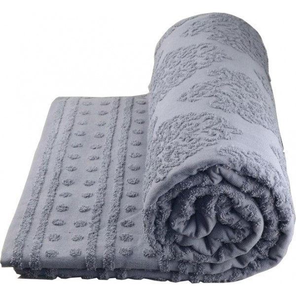 Фото - Покрывало двуспальное GM Textile махровое жаккардовое серое 200х220