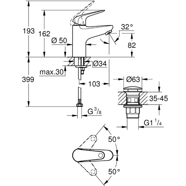 Фото - Смеситель для ванной Grohe Swift S Хром (24318001)