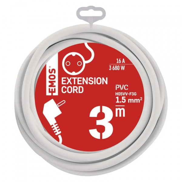 Фото - Подовжувач 220В EMOS P0123R, 1 розетки, 3 м.