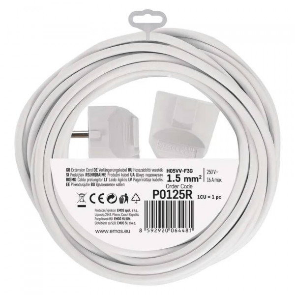 Фото - Подовжувач 220В EMOS P0125R, 1 розетки, 5 м.