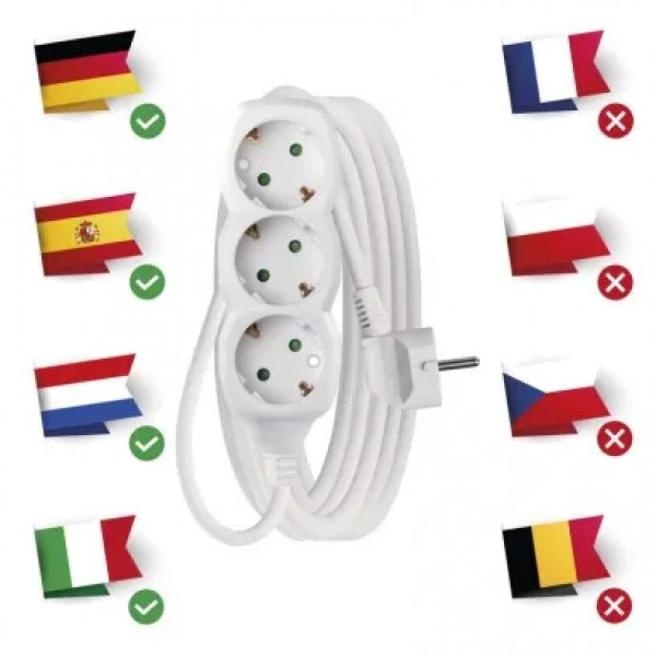 Фото - Подовжувач 220В EMOS P0323R, 3 розетки, 3 м.