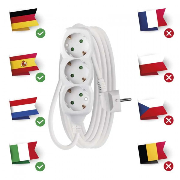 Фото - Подовжувач 220В EMOS P0323R, 3 розетки, 3 м.