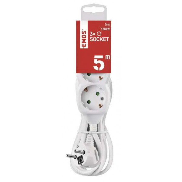 Фото - Удлинитель 220В EMOS P0325R, 3 розетки, 5м.