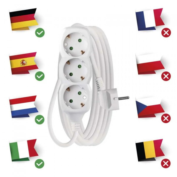 Фото - Удлинитель 220В EMOS P0325R, 3 розетки, 5м.