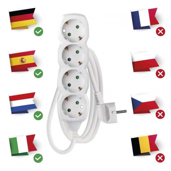 Фото - Подовжувач 220В EMOS P0421R, 4 розетки,  1,5  м.