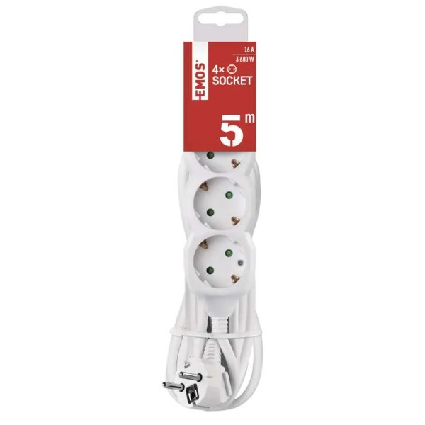 Фото - Подовжувач 220В EMOS P0425R, 4 розетки, 5 м.