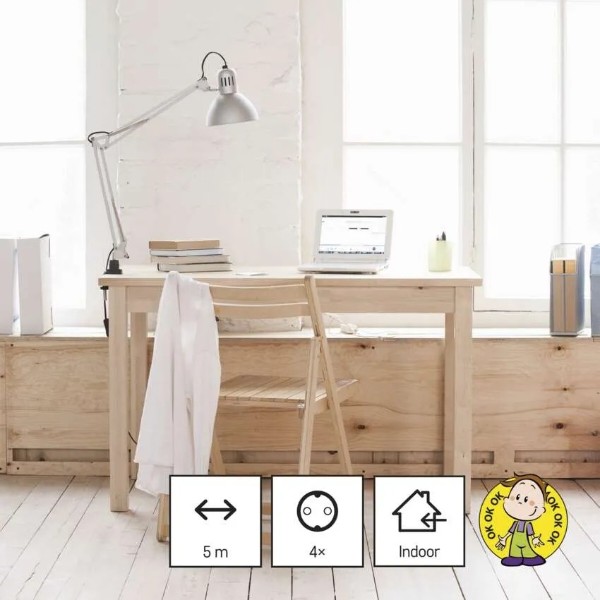Фото - Подовжувач 220В EMOS P0425R, 4 розетки, 5 м.
