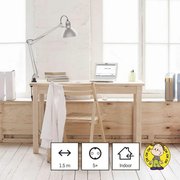Фото - Подовжувач 220В EMOS P0521R, 5 розетки, 1,5 м.