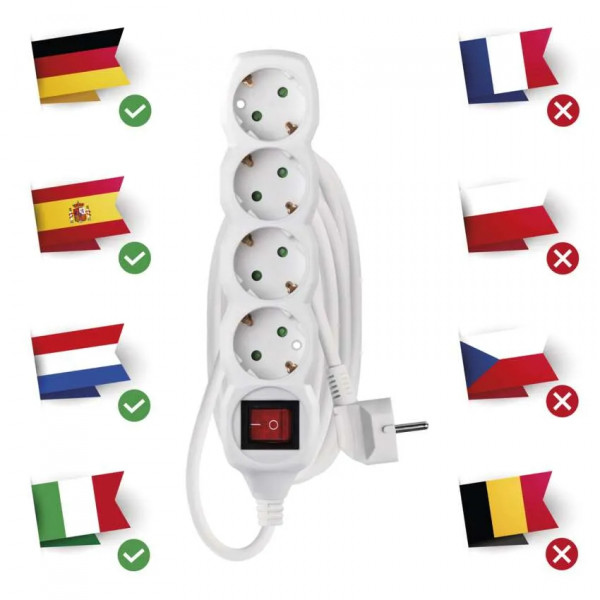Фото - Подовжувач 220В EMOS P1423R, 4 розетки, 3 м.