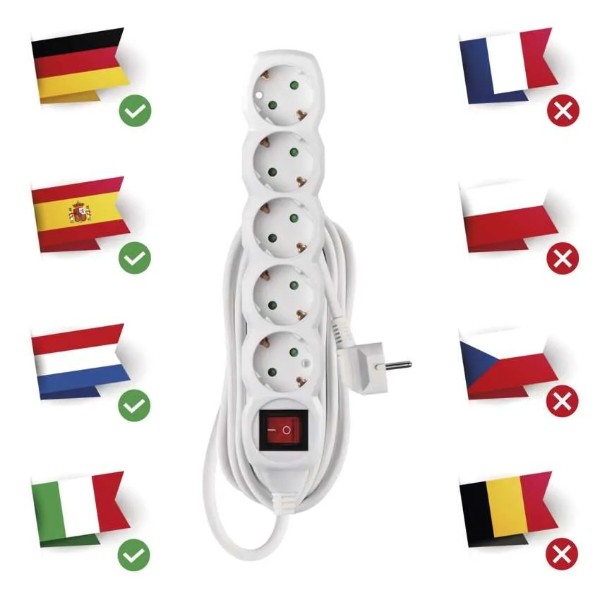 Фото - Подовжувач 220В EMOS P1525R, 5 розетки, 5 м.