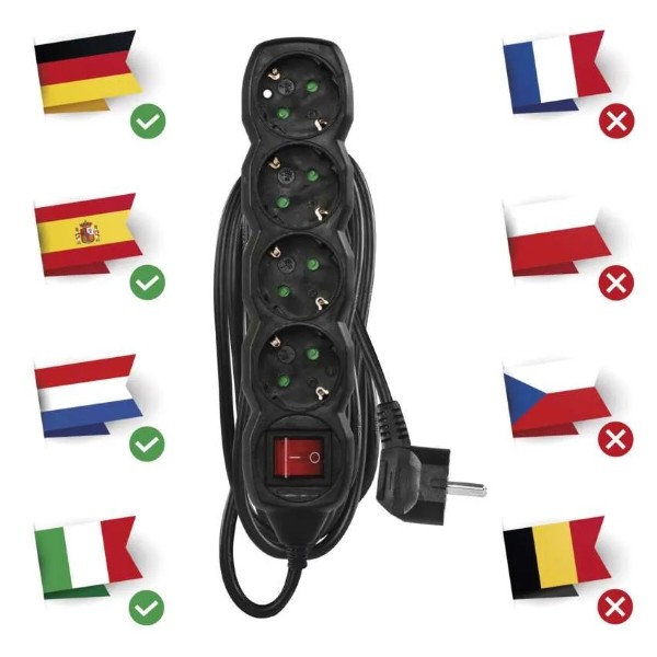 Фото - Сетевой фильтр EMOS PC1425R, 4 розетки, 5м.