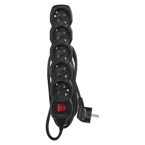 Фото - Подовжувач 220В EMOS PC1521R, 5 розетки, 1,5 м.
