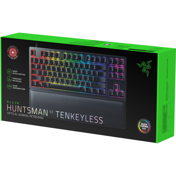 Фото - Клавиатура проводная игровая Razer Huntsman V2 Tenkeyless Red Optical Switch RU (RZ03-03940800-R3R1)