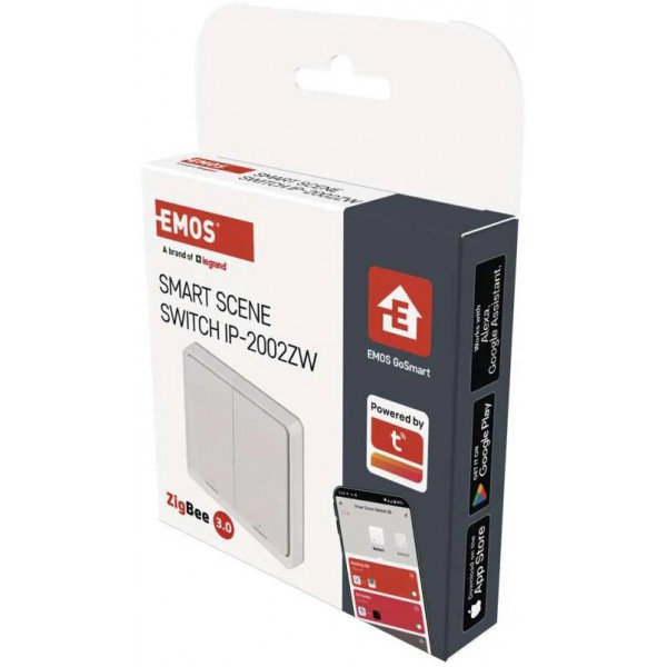 Фото - Бездротовий вимикач EMOS розумний H5012 GoSmart 2 кнопки, білий