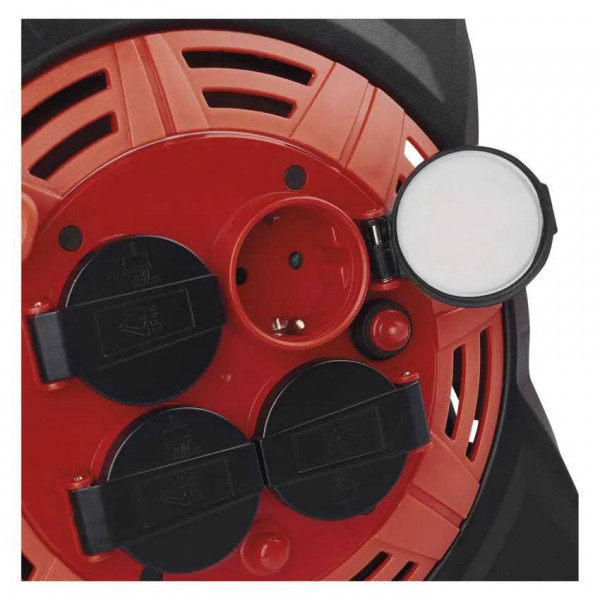 Фото - Подовжувач 220В EMOS на котушці P08215, 4 розетки, 15 м. з вбудованим led прожектором, гума/неопрен