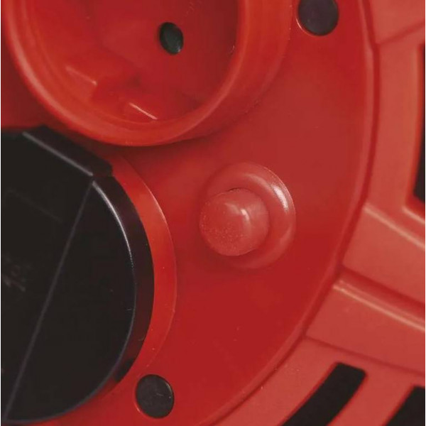 Фото - Подовжувач 220В EMOS на котушці P08215, 4 розетки, 15 м. з вбудованим led прожектором, гума/неопрен