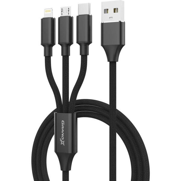 Фото - Кабель Grand-X PX-31B 2.4-3A, 1m (3000001617013)