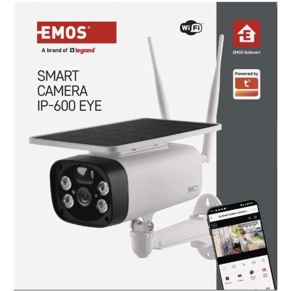 Фото - IP-камера EMOS умная H4056 GoSmart наружная с Wi-Fi, солнечной панелью и аккумулятором, белая