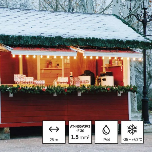 Фото - Подовжувач 220В EMOS на котушці P08625W, 4 розетки, 25 м,1,5 мм2, IP44, силікон