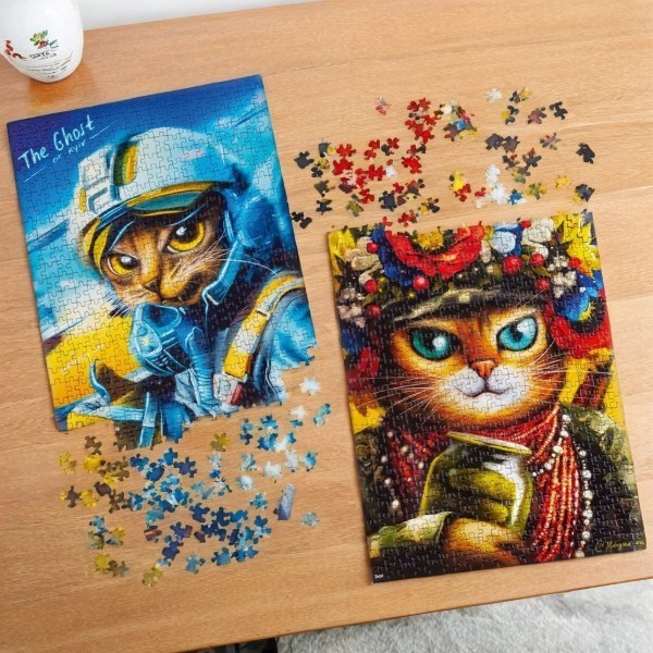 Фото - Пазли (8 +) De.tail 2 in 1 "Сat soldier &amp;amp; the Ghost of Kyiv cat" (DT500-09)
