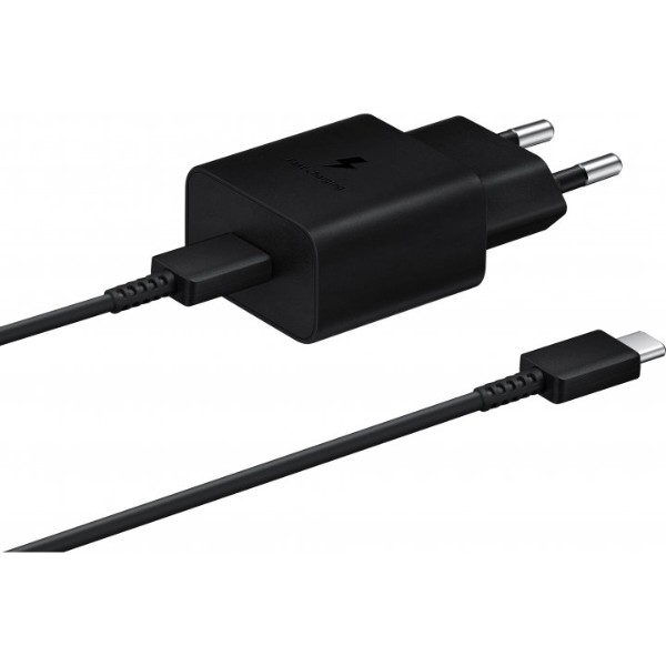 Фото - Мережевий зарядний пристрій Samsung 15W Power Adapter with Type-C to Type-C cable Black (EP-T1510XBEGRU)