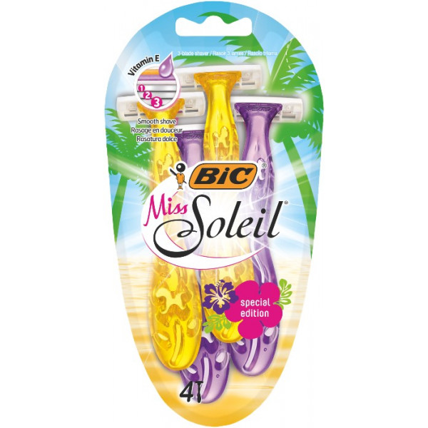 Фото - Станок жіночий одноразовий BIC Miss Soleil Tropical 4 шт. (3086123493049)
