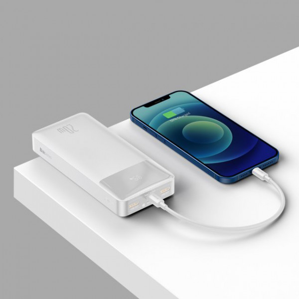 Фото - Батарея мобільна Baseus Bipow 20000mAh 20W White (PPDML-M02)