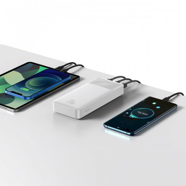 Фото - Батарея мобільна Baseus Bipow 20000mAh 20W White (PPDML-M02)