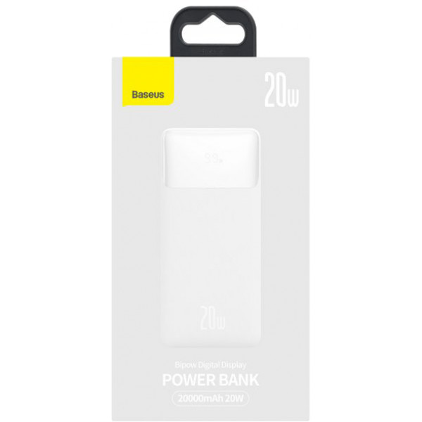 Фото - Батарея мобільна Baseus Bipow 20000mAh 20W White (PPDML-M02)