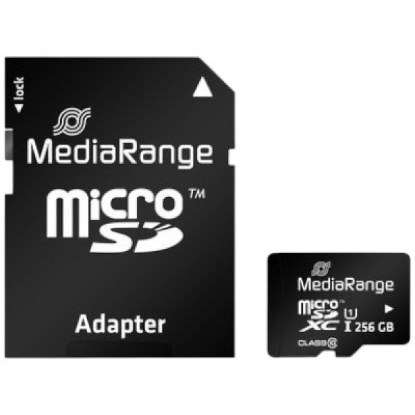 Фото - Карта пам'яті MediaRange microSDXC 256GB UHS-1 Class 10 + SD adapter (MR946)