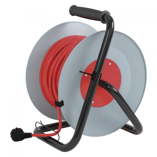 Фото - Подовжувач 220В EMOS на котушці EMOS P09225M 4 розетки, 25 м, гума