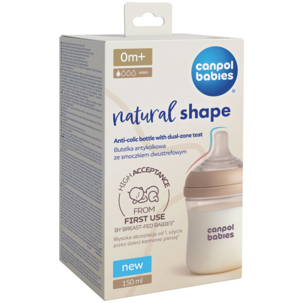 Фото - Бутылочка для кормления Canpol babies Natural Shape с соской Dual-zone 150 мл (35/400)
