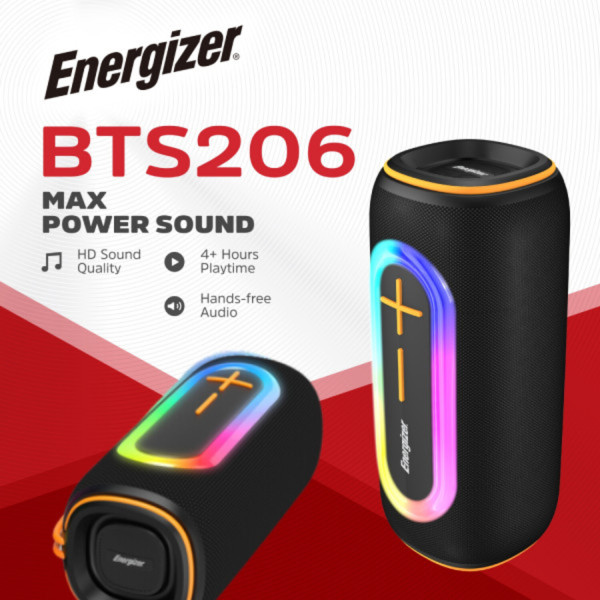 Фото - Портативна акустика Energizer 20Вт Bluetooth Black (BTS206)