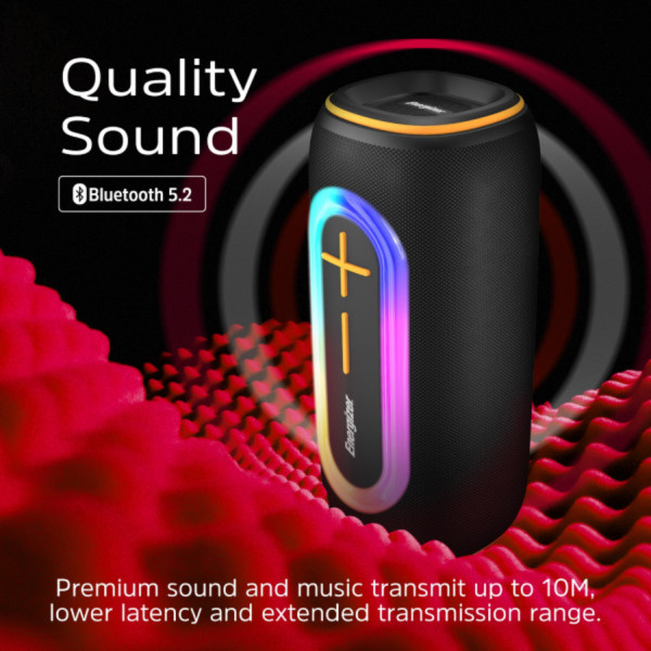 Фото - Портативна акустика Energizer 20Вт Bluetooth Black (BTS206)