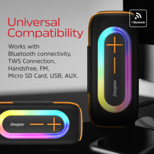 Фото - Портативна акустика Energizer 20Вт Bluetooth Black (BTS206)