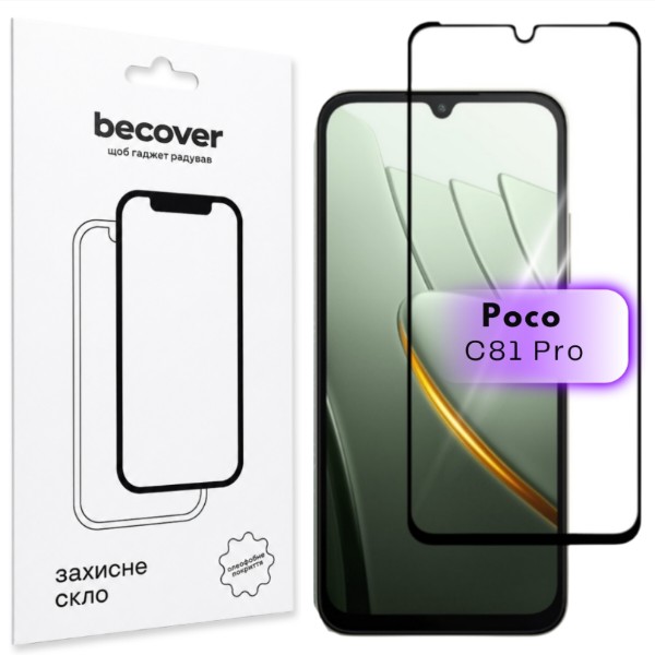 Фото - Защитное стекло для смартфона BeCover for Poco C81 Pro Black (716115)